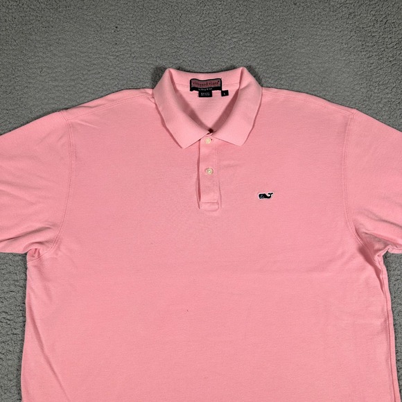 Vineyard Vines Shirt Mens Large Pink 100% Cotton‎ Knit Polo Casual Preppy Logo - Picture 3 of 11